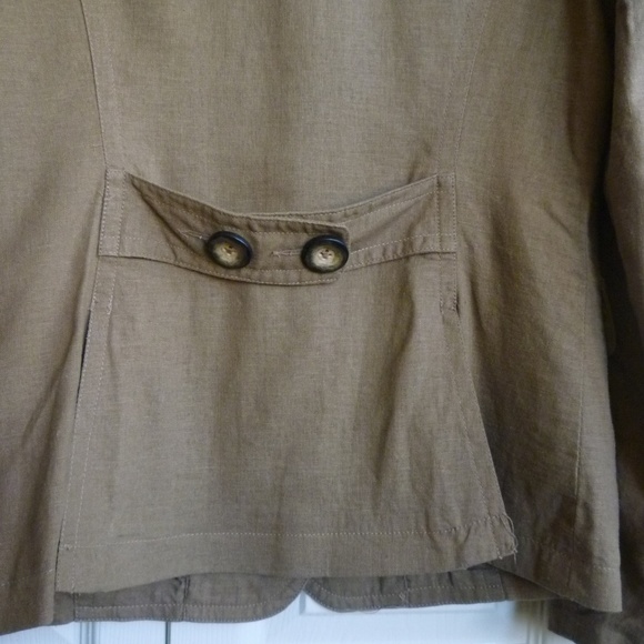 Tex by Max Azrio Linen Blend Blazer Tan/Camel - Picture 5 of 7